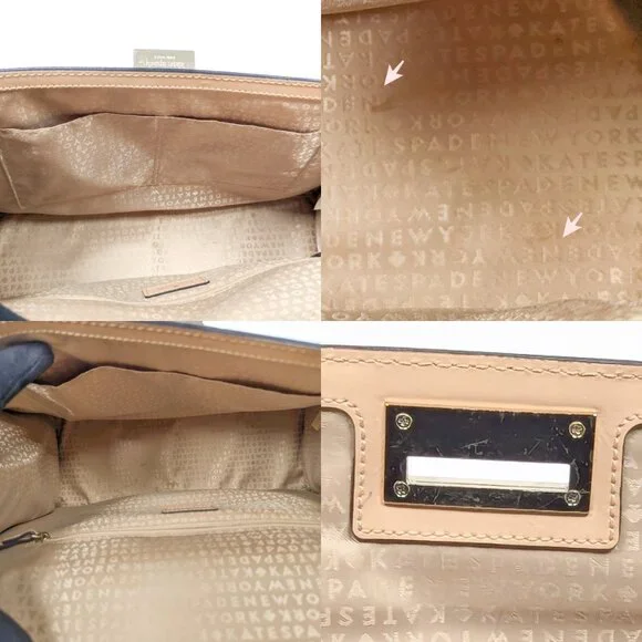 KATE SPADE Leather Gold Clasp Harwood Place Sinclair Nude Hand Bag - Picture 14 of 16
